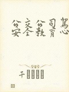 公交公司驾驶员安全教育心得体会