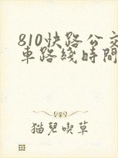 810快路公交车路线时间表