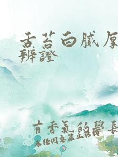 舌苔白腻厚中医辨证