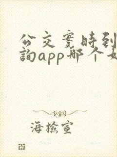 公交实时到站查询app哪个好用