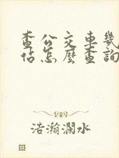 查公交车几点到站怎么查询