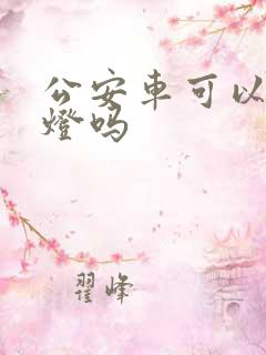 公安车可以闯红灯吗