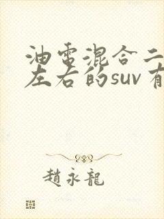 油电混合二十万左右的suv有哪些