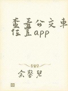 查看公交车实时位置app