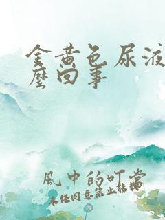金黄色尿液是怎么回事