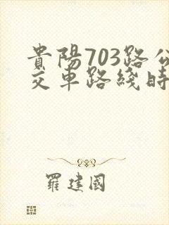 贵阳703路公交车路线时间表