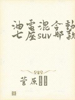 油电混合动力车七座suv哪款最好