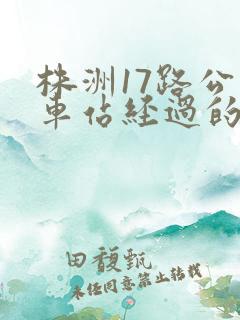 株洲17路公交车站经过的站点