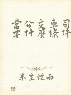 当公交车司机需要什么条件