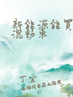 新能源能买插电混动车