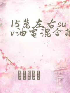 15万左右suv油电混合排行榜前十名