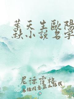 叶天生欧阳欣忆秋小说名字