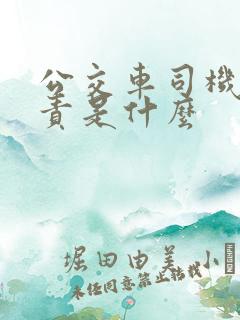 公交车司机的职责是什么