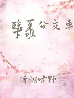 临夏公交车几点下班