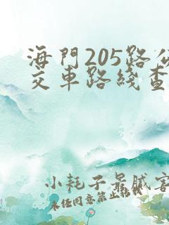 海门205路公交车路线查询