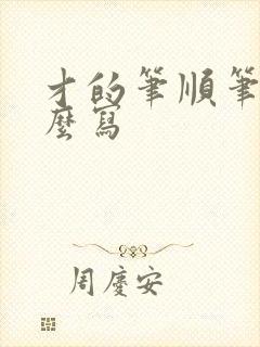 才的笔顺笔画怎么写