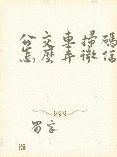 公交车扫码付款怎么弄微信