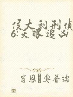 侯大利刑侦笔记6:天眼追凶