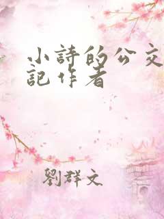 小诗的公交车日记作者