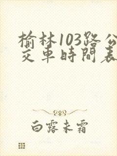 榆林103路公交车时间表几分钟一班