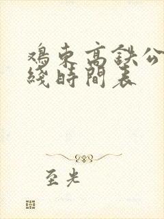 鸡东高铁公交专线时间表