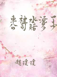 车被水淹了保险公司赔多少