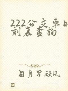 222公交车时刻表查询