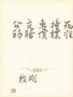 公交车撞死人后的赔偿标准