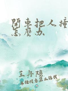 开车把人撞死了怎么办