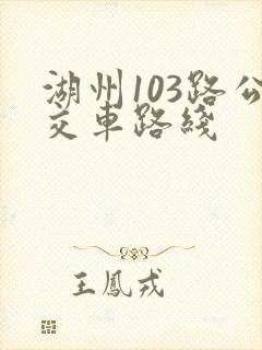 湖州103路公交车路线