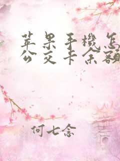苹果手机怎么查公交卡余额