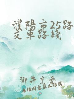 濮阳市25路公交车路线