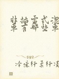 非插电式混动汽车有哪些车型