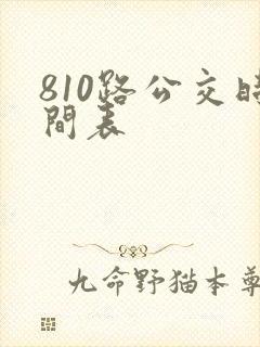 810路公交时间表