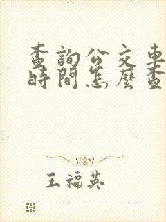 查询公交车到站时间怎么查