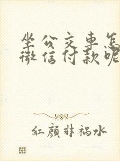 坐公交车怎么用微信付款呢