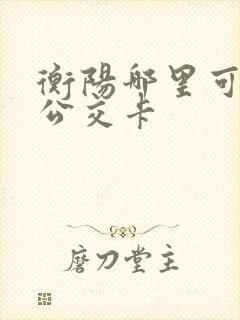 衡阳哪里可以充公交卡
