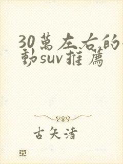 30万左右的混动suv推荐