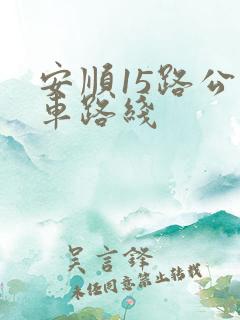 安顺15路公交车路线