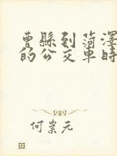 曹县到菏泽东站的公交车时间表