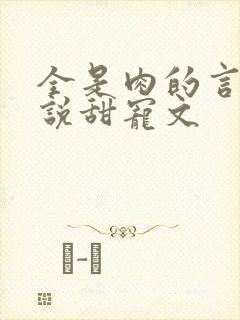 全是肉的言情小说甜宠文