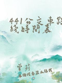 441公交车路线时间表