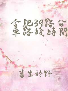 合肥39路公交车路线时间表