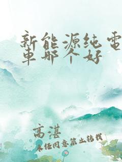 新能源纯电动汽车哪个好