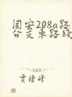 固安208a路公交车路线