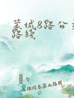 蒙城8路公交车路线