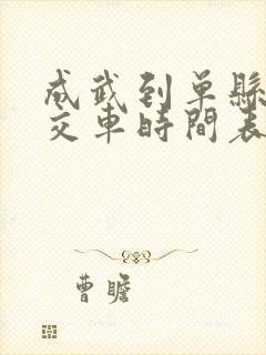 成武到单县的公交车时间表