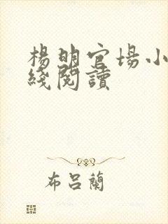 杨明官场小说在线阅读