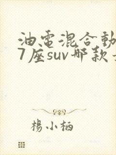 油电混合动力车7座suv哪款最好