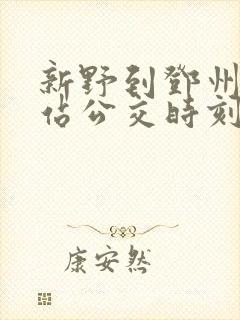 新野到邓州高铁站公交时刻表